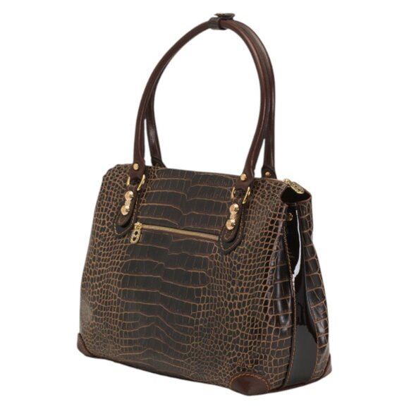 MARINO ORLANDI Made In Italy Leather Crocodile Bucket Bag - Picture 3 of 5